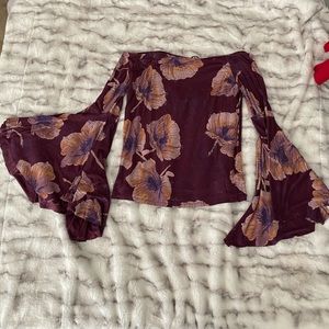 We The Free off shoulder bell sleeve top